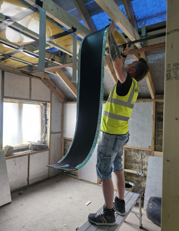 Infrared heating film ceiling installation 