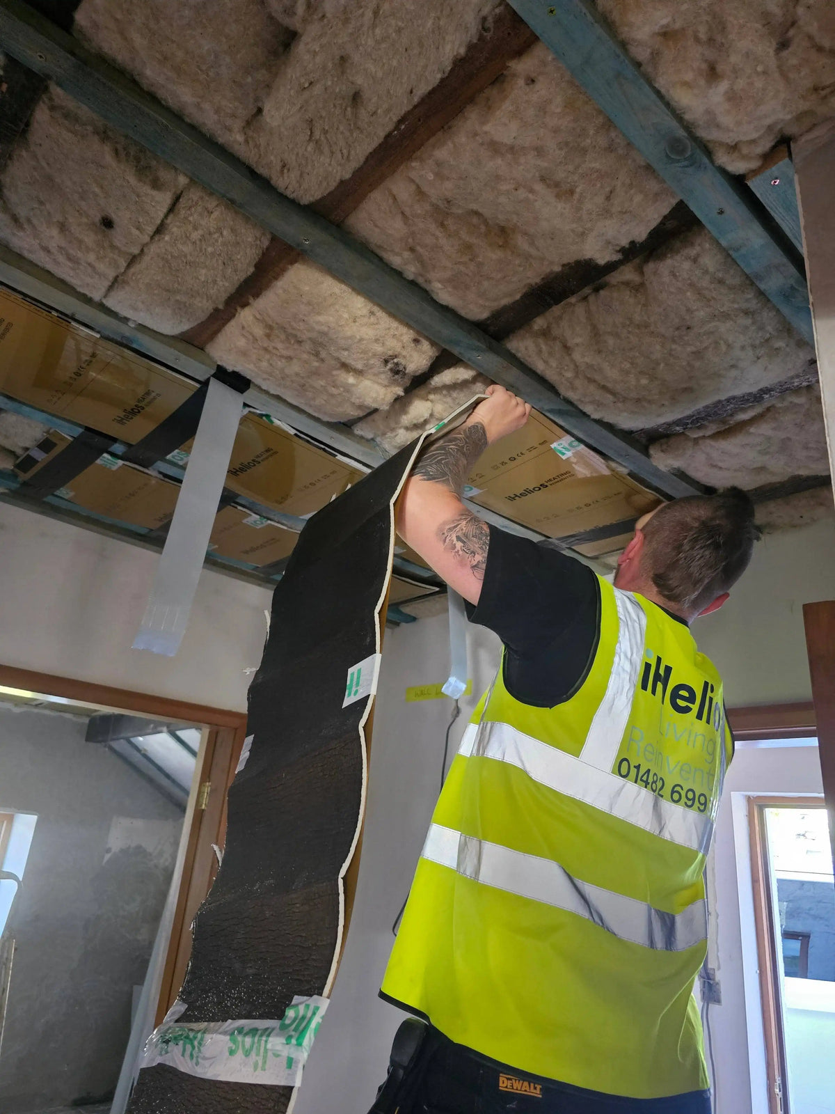 ihelios infrared heating film installation in ceilings 